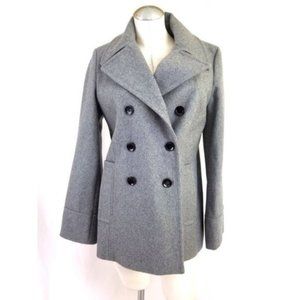 Calvin Klein Size 6 Gray Peacoat Pea Coat Wool